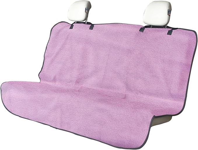 Back Seat Cover Protector for Dogs and Kids, Universal Waterproof Towel Rear Bench Seat Cover for Car, Truck, Van & SUV, Machine-Washable Backseat Car Covers (Pink, 1pcs Rear Seat)