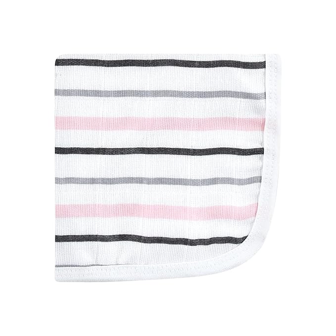 Hudson Baby Unisex Baby Cotton Muslin Washcloths, Pink Safari, One Size