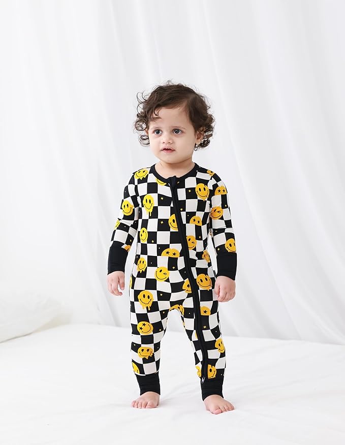 Baby Zippered Rompers Newborn Pajamas Sleepers Long Sleeve Jumpsuits Infant Zipper Romper-Viscose from Bamboo