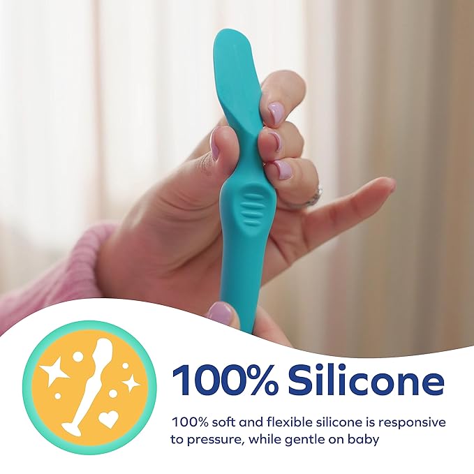 Dr. Talbot's Diaper Cream Brush for Babies - Diaper Rash Cream Applicator with Suction Base and Hygienic Case - Full Size - Aqua Blue,(Pack of 2)