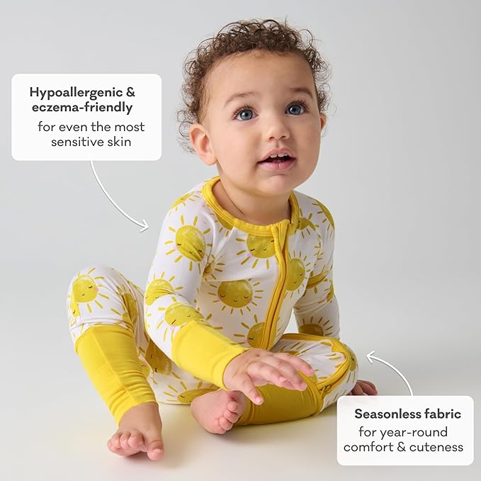 Little Sleepies Pajamas for Baby Boys & Girls, Viscose from Bamboo Baby Pajamas, Preemie & Newborn Sleepers, 2-Way Zipper PJs