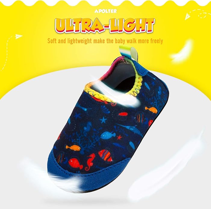Baby Boys and Girls Swim Water Shoes Barefoot Aqua Socks Non-Slip for Beach Pool Toddler Kids