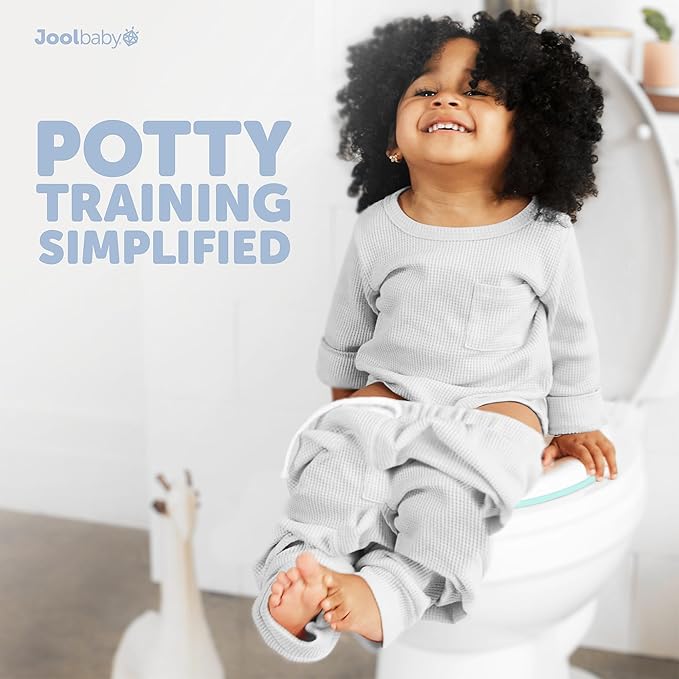 Jool Baby Potty Training Seat for Boys And Girls, Fits Round & Oval Toilets, Non-Slip with Splash Guard, Includes Free Storage Hook (Aqua)