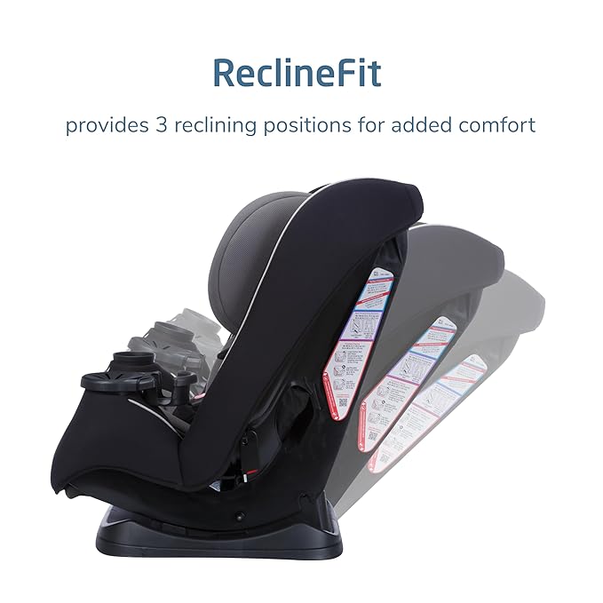 Maxi-COSI Pria Max+ All-in-One Baby Convertible Car Seat, Rear Facing, Forward Facing Infant Toddler Booster, Easy Latch Install, Magnetic Buckle, Adjustable Harness, Cup Holders, Sea Shadow