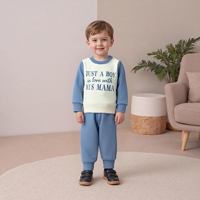 Infant Baby Boy Fall Clothes Set Funny Letter Sweatshirt Pant Outfit Toddler Winter Clothes 6 12 18 Months 2T 3T