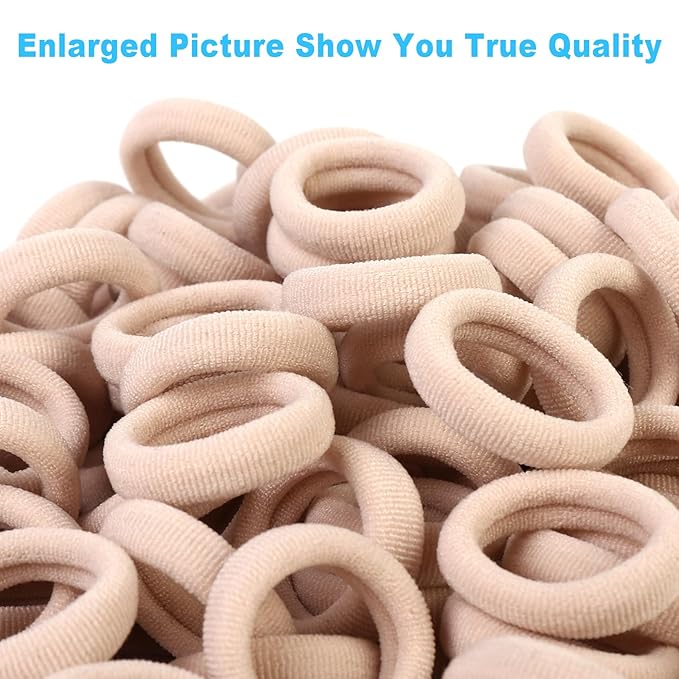 Blonde Toddler Hair Ties, Seamless Baby Girl Hair Bands No Damage, Cotton Girls Hair Ponytail Holders and Small Kids Elastic Holders No Crease, Blond