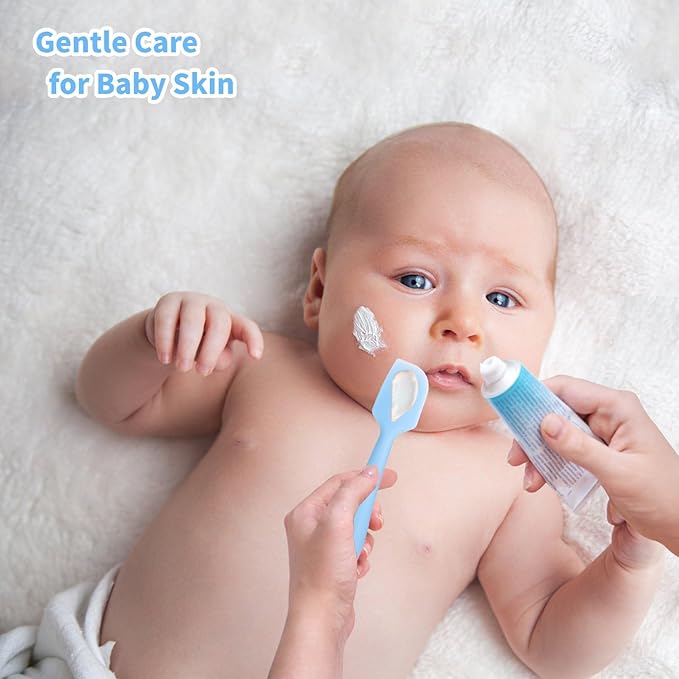 Diaper Cream Spatula Butt Spatula Baby Diaper Spatula, Soft Silicone Butt Paste Spatula Diaper Rash Cream Applicator Diaper Cream Brush with Suction Cup Base
