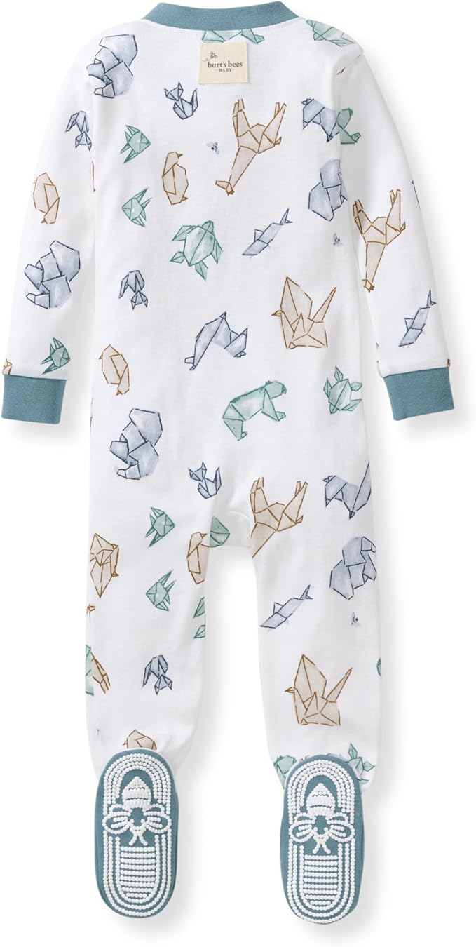 Burt's Bees Baby baby-boys Sleeper Pjs, 100% Organic Cotton, One-piece Footie, Zip Up Jumpsuit, Snug Fit Pajamas