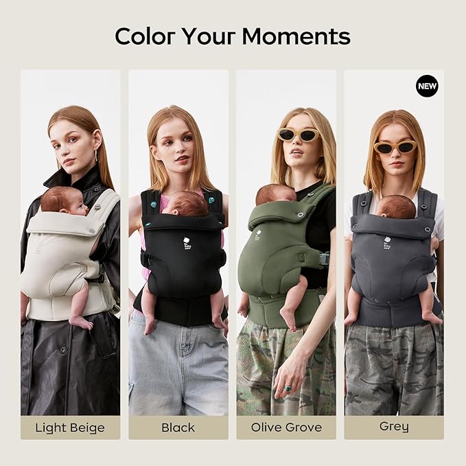 Bc Babycare CocoonGo Baby Carrier – CloudTouch Soft & Ergonomic Baby Carrier for 7–44 lbs | Easy to Wear, Adjustable Fit, Travel-Ready, Machine Washable (Grey)