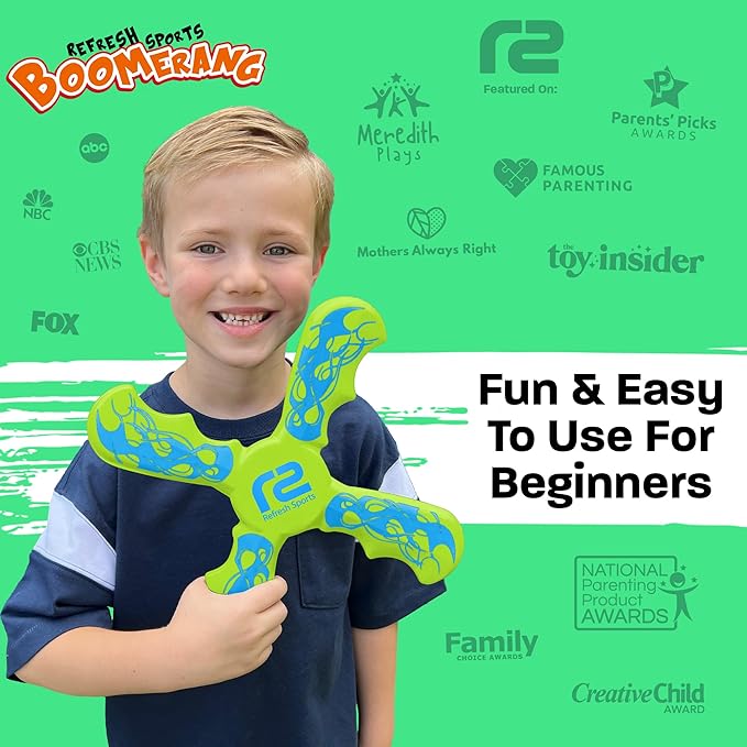 Fun Boomerang - Easter Basket Stuffers for Kids - Soft & Easy to Use - Easter Gifts for Boys & Girls All Ages - Best Boy Gifts for 6 7 8 9 10 Year Old Boys + 2025 Top Toys for Age 8-12 Boy Gift Ideas
