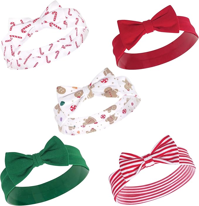 Hudson Baby Cotton and Synthetic Headbands, Size 0-24 Months