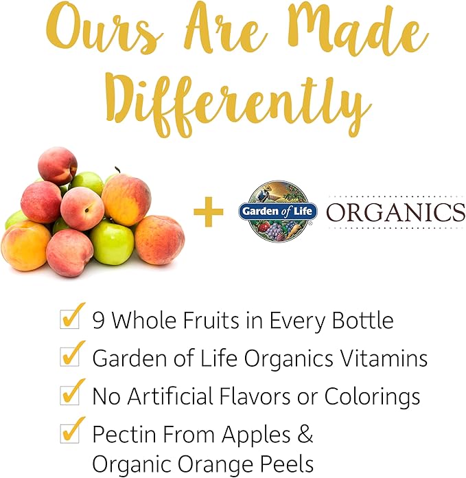 Garden of Life Organics Kids Gummy Vitamins, Certified Organic, Non-GMO & Vegan Complete Children's - B12, C & D3 Gluten, Soy & Dairy Free Real Fruit Chew Gummies, Multi, Cherry, 120 Count (Pack of 2)