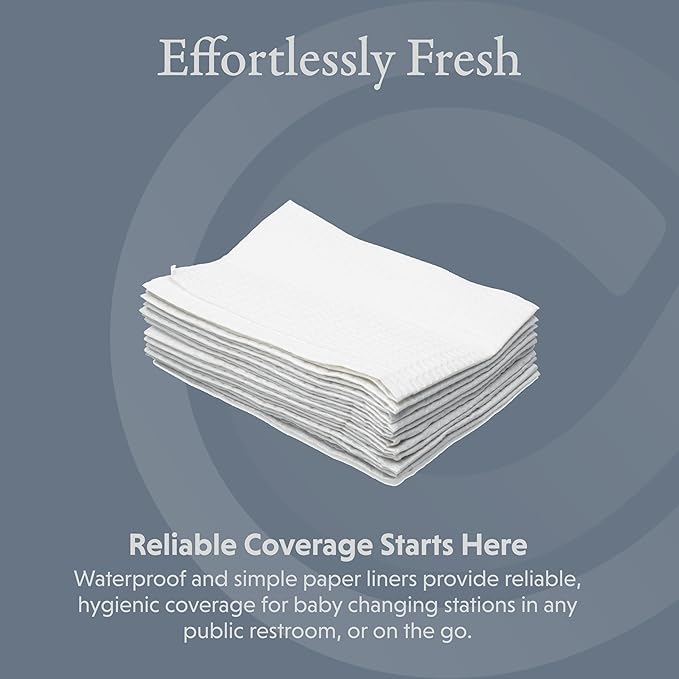 Foundations Disposable, Moisture Resistant, Biodegradable, Baby Changing Station Liner Refills for Commercial Restrooms, Doctor's Offices, Care Centers, 2-ply, 500 Pack, 036-NWL