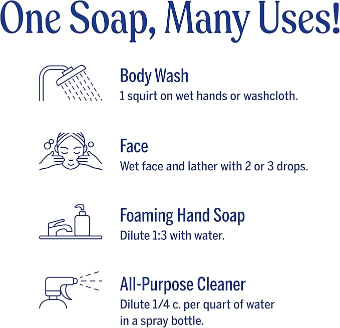 Dr. Bronner's Pure-Castile Magic Liquid Soap (Lavender, 16 Ounce, 2-Pack)- Made with Regenerative Organic Certified Oils, 18-in1 Uses: Face, Hair, Hand & Body Soap, Laundry, Pets- Concentrated, Vegan