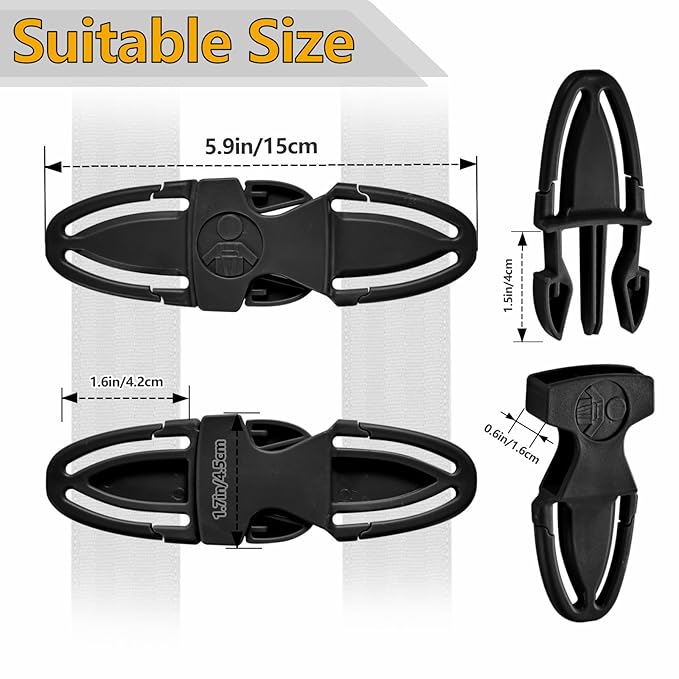 Universal Child Chest Clip Has a Non-Slip Design and Is Suitable for Use On Seats, Strollers, High Chairs, School Bags and Work Belts, Providing All-Around Protection for Your Child（Rectang）