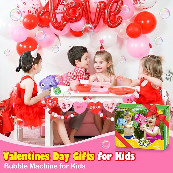 Toys for Ages 3-8 Boys Girls: Yunaking 2 Pack Bubble Machine Gun for Kids Rechargeable with Bubble Solutions, Kids Toys Gifts for 3 4 5 6 7 8 Years Old Boy Girl Birthday Toy for Kid Toddlers Ages 4-6