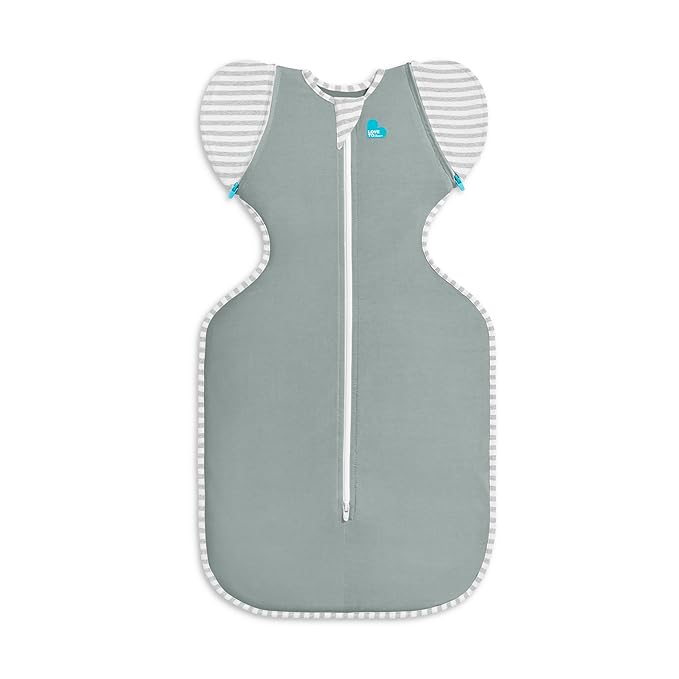 Love to Dream Swaddle Up Transition Bag, Snug Fit, Zip-Off Wings, 1.0 Tog Suitable for Moderate Temperature 20-24°C, Machine Washable & Double Zip for Easy Nappy Change, Deep Olive
