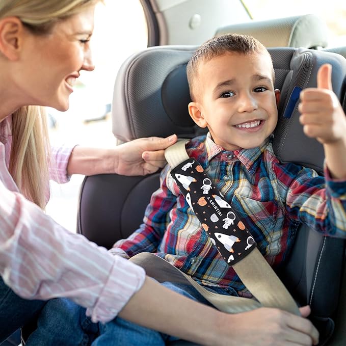 Seat Strap Shoulder Pads for Kids, Seat Belt Cover for Children, Soft Furry Seat Belt Cushion for Travel, Cartoon Car Seat Belt Pad Cover for Boys and Girls.