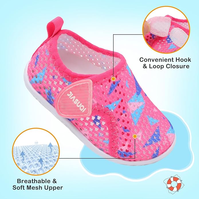 JIASUQI Baby Boys Girls Barefoot Swim Pool Water Shoes Beach Walking Sandals Athletic Sneakers
