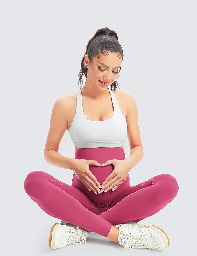 BONVIGOR Women's Maternity Leggings Over The Belly Bump Workout Full Length Leggings Running Active Yoga Pants