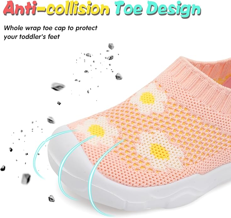 JOINFREE Toddler Boys Girls Sneaker Slip On Shoes Kids Lightweight Breathable Walking Shoes