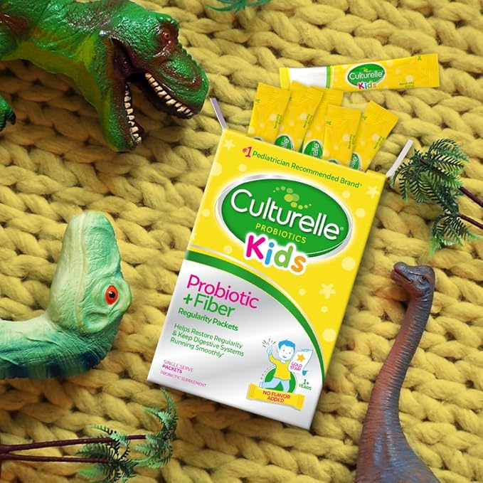 Culturelle Kids Probiotic + Fiber Packets (Ages 3+) - 24 Count - Digestive Health & Immune Support - Helps Restore Regularity (Packaging may vary)