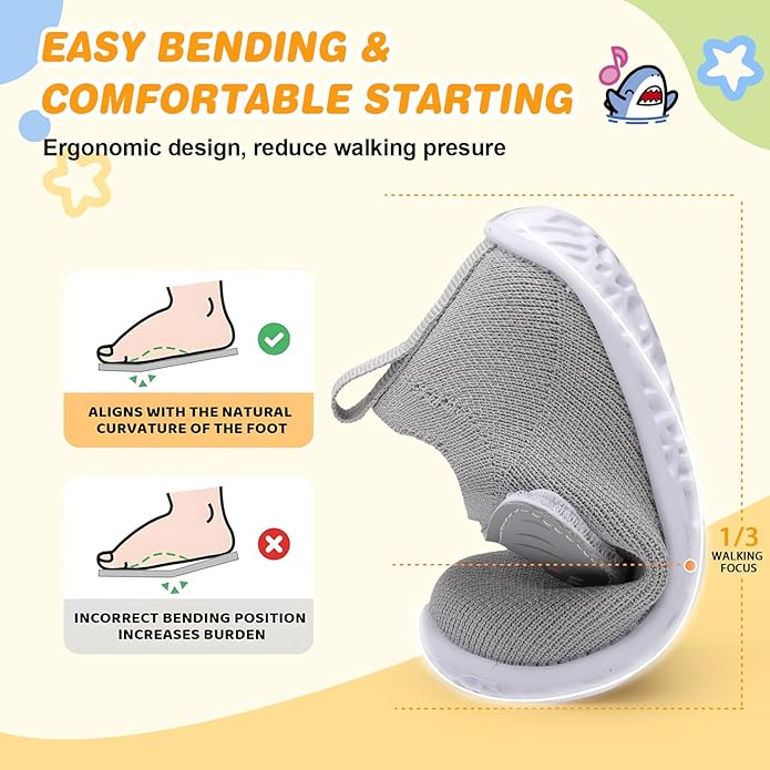 L-RUN Baby Shoes Boys Girls First Walking Shoes Infant Sneakers Toddler Crib Shoes Lightweight Breathable Non-Slip Soles
