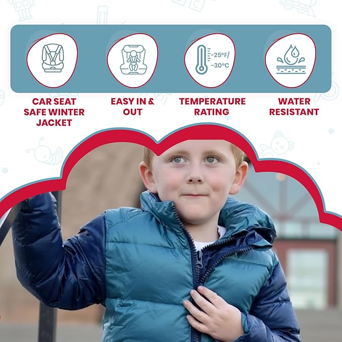 ONE KID The Road Coat Down | Car Seat Safe Winter Jacket | Crash Tested | Unisex | 12 Months-8 Years