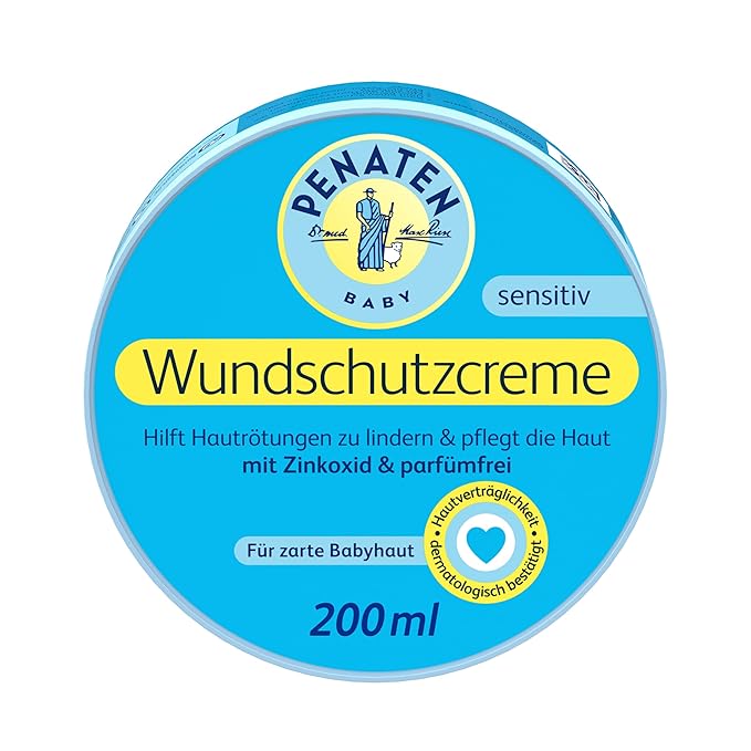 PENATEN Wound Protection Cream, Soothing Baby Wound Protection Cream with Zinc Oxide for Protection in The Diaper Area 200 ml / 6.76 Oz