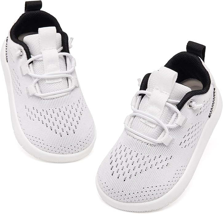 MORENDL Wide Toddler Shoes Baby Walking Shoes Girls Boys Zero Drop Minimalist Sneakers Slip On Tennis Shoe Breathable Naturally Flexible