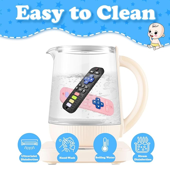 2 Pack Teether Toy for Babies Over 3 Months, TV Remote Control Shape Silicone Teething Toys for Infants 6-12 Months, Boys Girls Baby Teething Toys, Babies Chew Toys, Freezer BPA Free