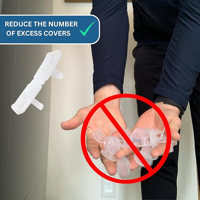 Clear Double Outlet Covers Baby Proofing (10 Pack, 20 Sockets) | Baby Proof Plug Covers for Electrical Outlets | Safe & Secure Baby Safety Products | Childproof Socket Covers Protect Toddlers & Babies