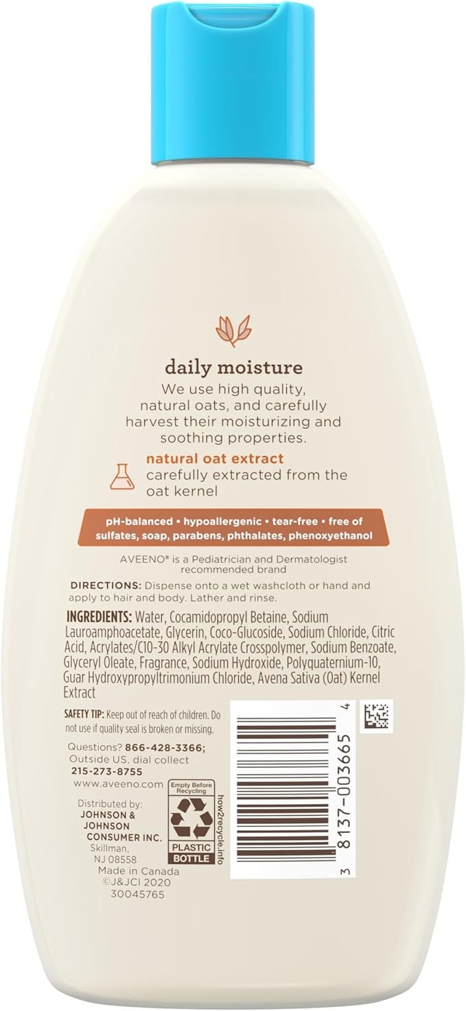 Aveeno Baby Wash & Shampoo For Hair & Body, Tear-Free, Fresh, 8 Oz