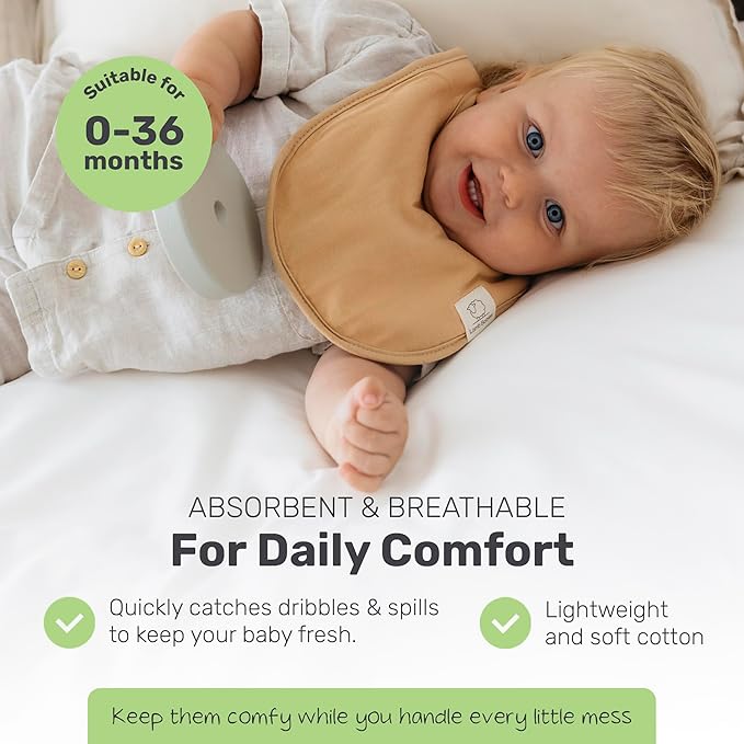 Snug Baby Drool Bibs, Absorbent, Lightweight, and Premium Cotton Baby Bibs for Drooling and Teething