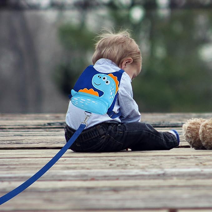 Accmor Toddler Harness Leash with Anti Lost Wrist Link, Cute Dinosaur Kids Walking Restraint Belt, Keep Child Close Hand Strap Tether for Baby Boys Girls Outdoor Travel