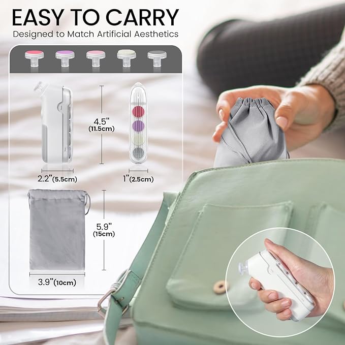 IvyWind Baby Nail File Electric, 5 in 1 Universal Baby Nail Trimmer with LED Light, Automatic Safety Baby Nail Clippers for Infants Newborn Toddler Kids Adults, 2 Speeds, Simple Operation, Gray