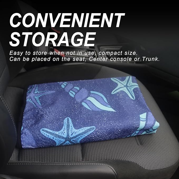 Sweat Towel Car Seat Cover Protector Front Seats for Gym Workout, Running, Swimming, Beach and Hiking, Waterproof Universal Seat Cover for Car, Truck, Van & SUV (1pcs Front Seat)