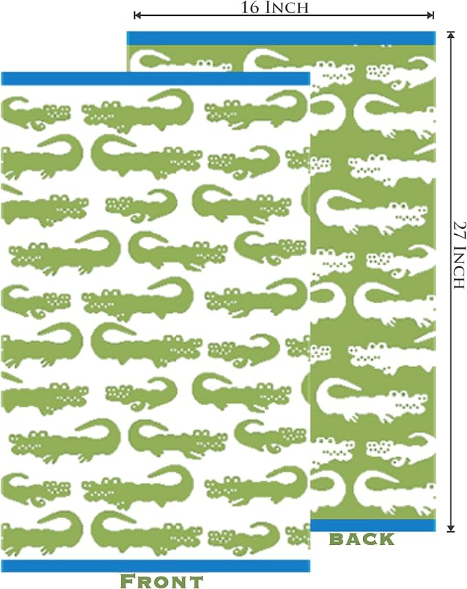 ORIGINAL KIDS Hand Towels - Bath Time in A While Crocodile Set of 6 Hand Towel - 100% Cotton Jacquard Super Soft Colorful Absorbent Quick Dry Easy Care Bathroom Face Towel Gift - 16 x 27 - Green Blue