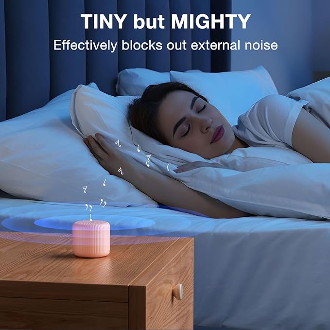 White Noise Machine Baby Portable Sound Machine,LEICEX Travel Sound Machine,15 Non-Looping Sound Timer and Memory Play, Mini White Noise Machine for Sleeping Office Travel （Peach）