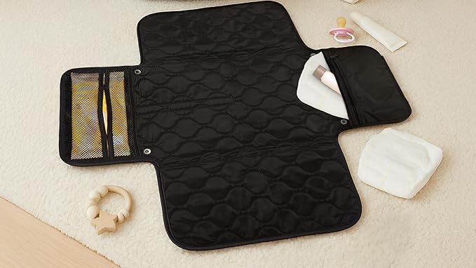 shortyLOVE Biz – Quilted Portable Diaper Changing Pad with Storage & Stroller Strap