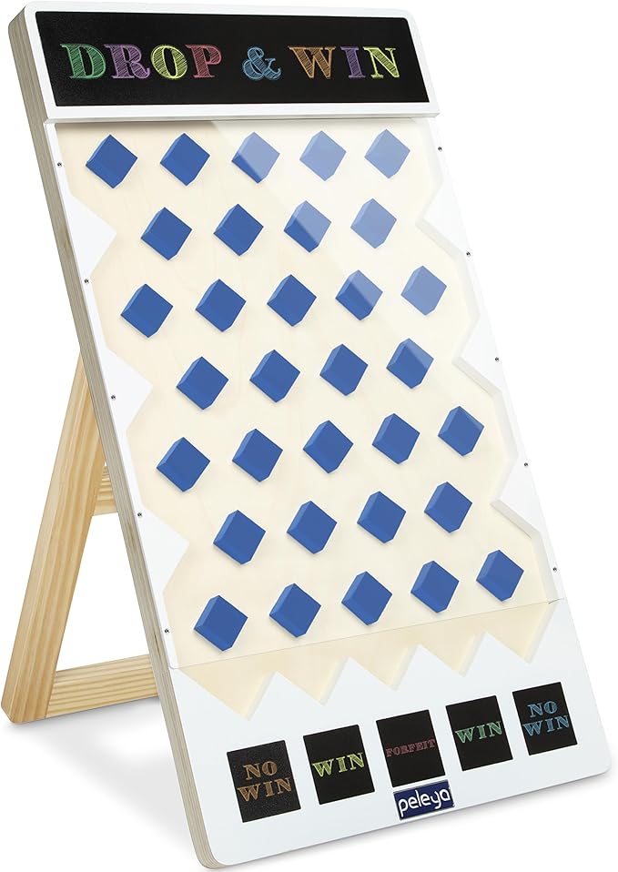 Prize Drop Disc Game Wood 27.8" x 15.9" with Chalkboards Carnival Game Trade Show