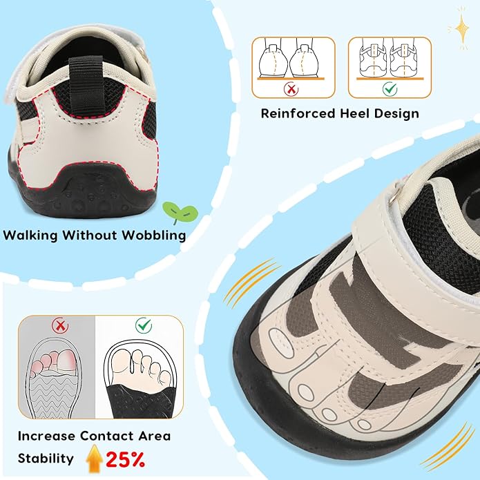 Scurtain Baby Shoes Boy Girl First Walking Shoe Infant Crib Breathable Sneakers Lightweight Barefoot Shoes for Babies