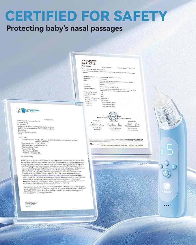 Nasal Aspirator for Baby, Electric Baby Nose Suction with 5 Adjustable Levels Suction, USB-C Rechargeable Mucus Cleaner with Lights and Music, Baby Nasal Aspirator for Toddler with 3 Silicone Tip