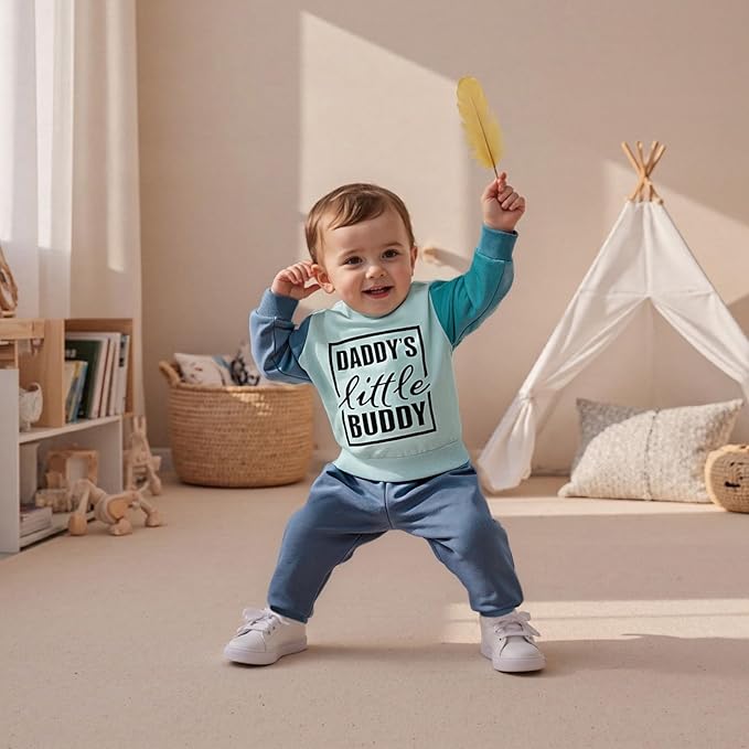 Infant Baby Boy Fall Clothes Set Funny Letter Sweatshirt Pant Outfit Toddler Winter Clothes 6 12 18 Months 2T 3T