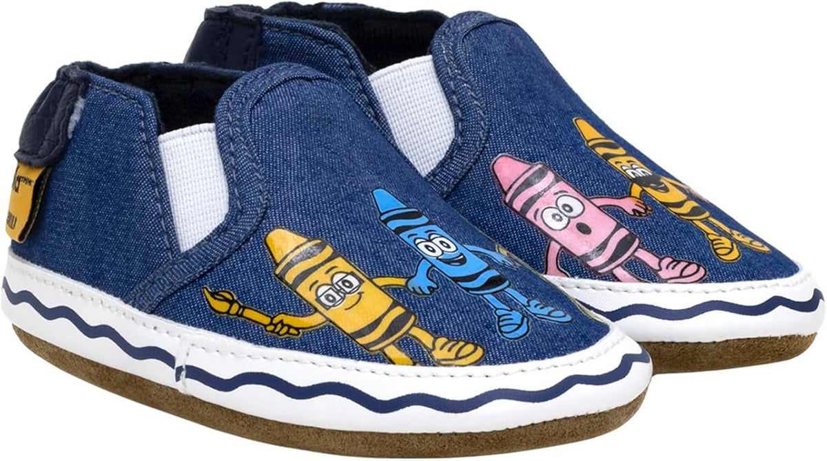 Robeez Baby Boys and Unisex Soft Soles Slip-Resistant Crib Shoes Slippers Moccasins for Infant and Toddler, 0-24 Months