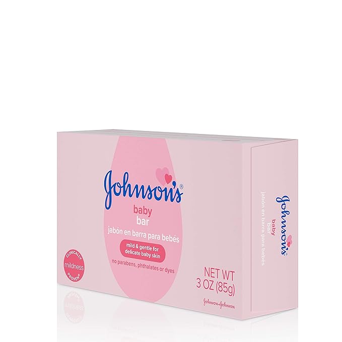 Johnson's Baby Body Soap Bar, Gentle for Baby Bath and Skin Care, Hypoallergenic and Dermatologist Tested, Paraben Free, Phthalate-Free, Dye-Free, 3 oz (Pack of 6)