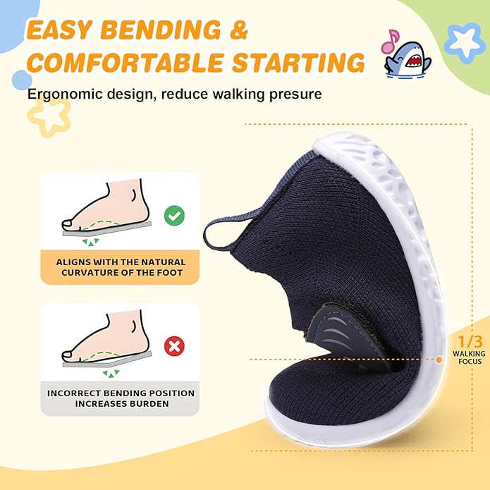 L-RUN Baby Shoes Boys Girls First Walking Shoes Infant Sneakers Toddler Crib Shoes Lightweight Breathable Non-Slip Soles