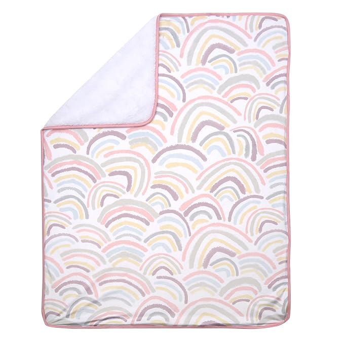 Lambs & Ivy Pink/White 5-Piece Luxury Infant/Newborn/Baby Gift Basket