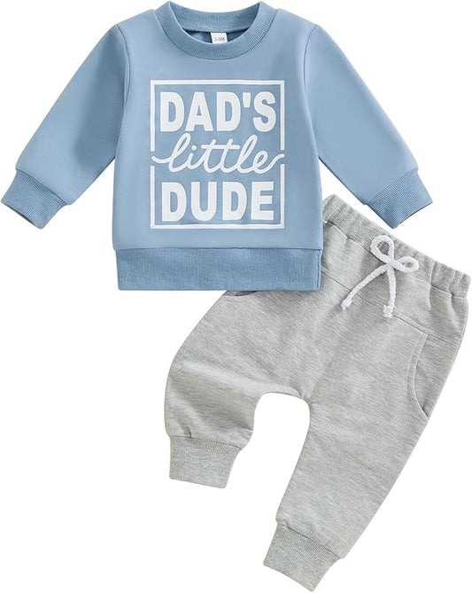 ZAXARRA Toddler Newborn baby boys Fall Outfits Long Sleeve Letter Print Sweatshirt Tops Pocket Pants Casual Clothing Sets