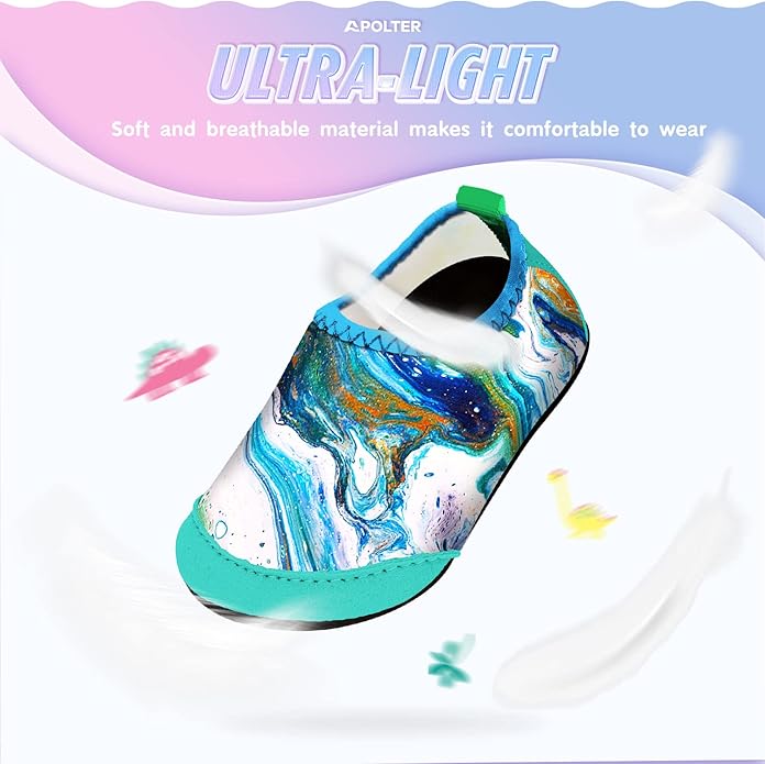 Baby Boys and Girls Swim Water Shoes Barefoot Aqua Socks Non-Slip for Beach Pool Toddler Kids